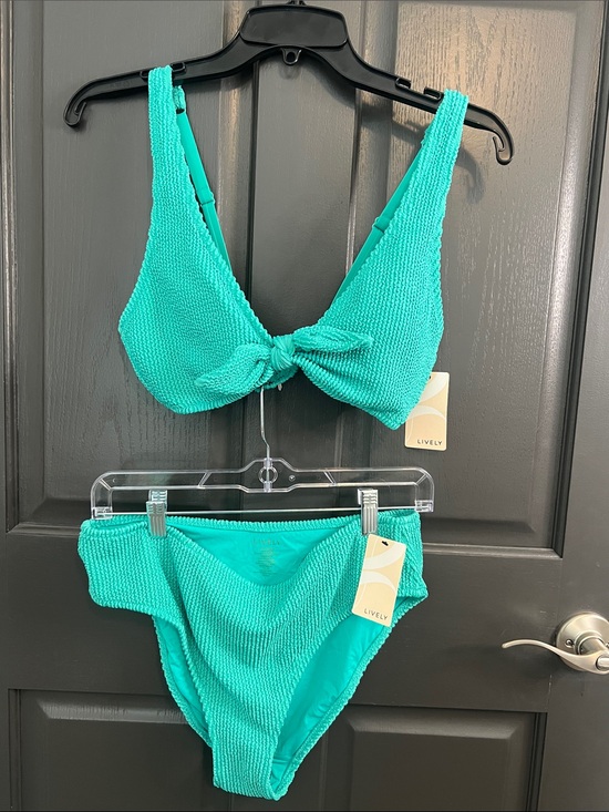 Lively Other - NWT Lively Textured Knot XL Bikini Top & High-Waist Bottoms Aqua size L